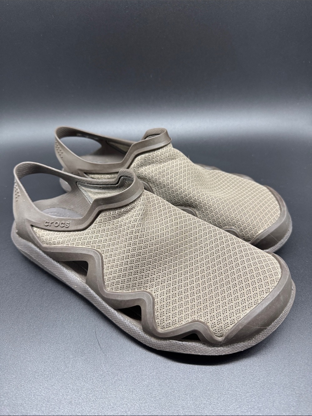 Mens CROCS Mesh Slip-On in Brown Sz 7